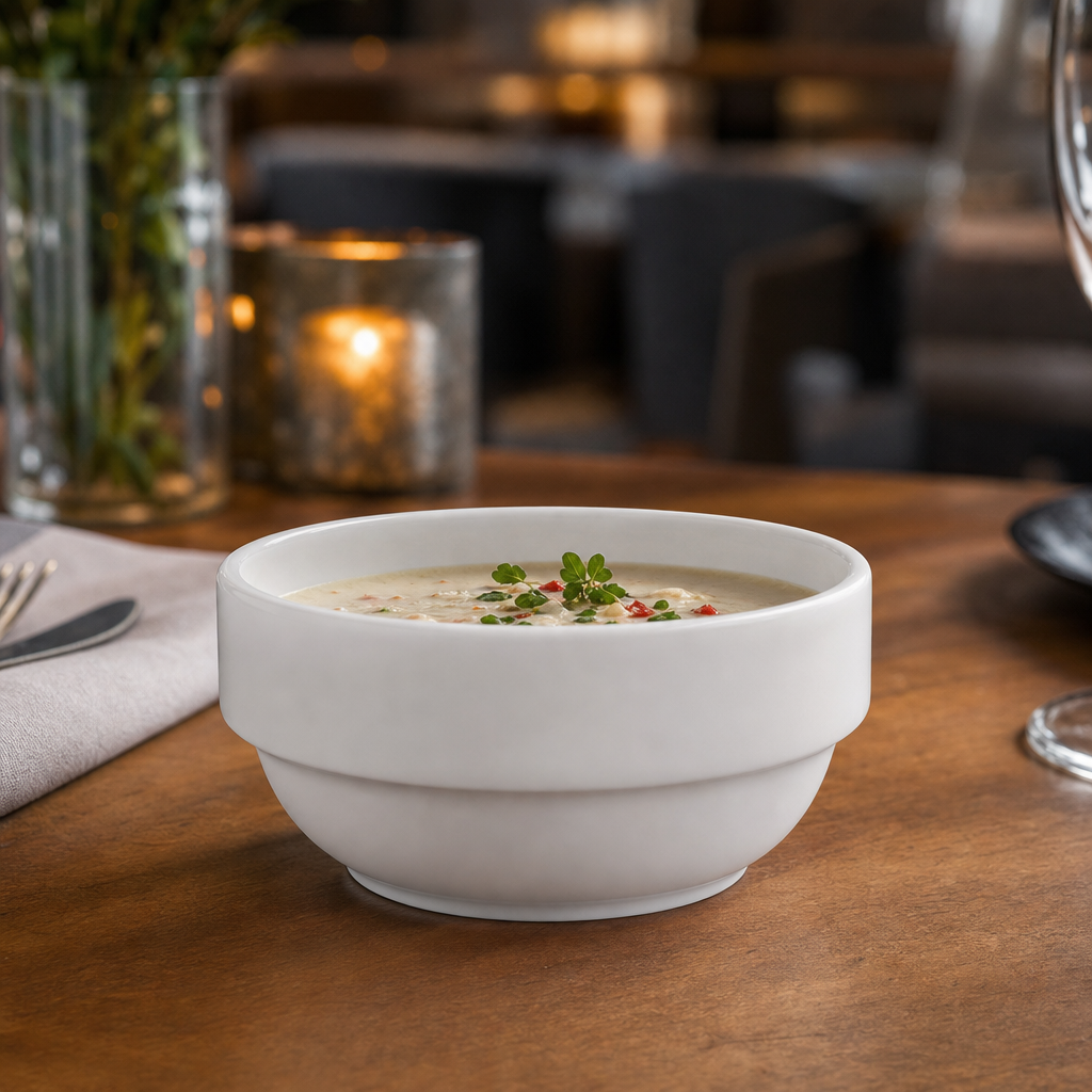 Profile Stacking Bowls 115mm White for Professional Use