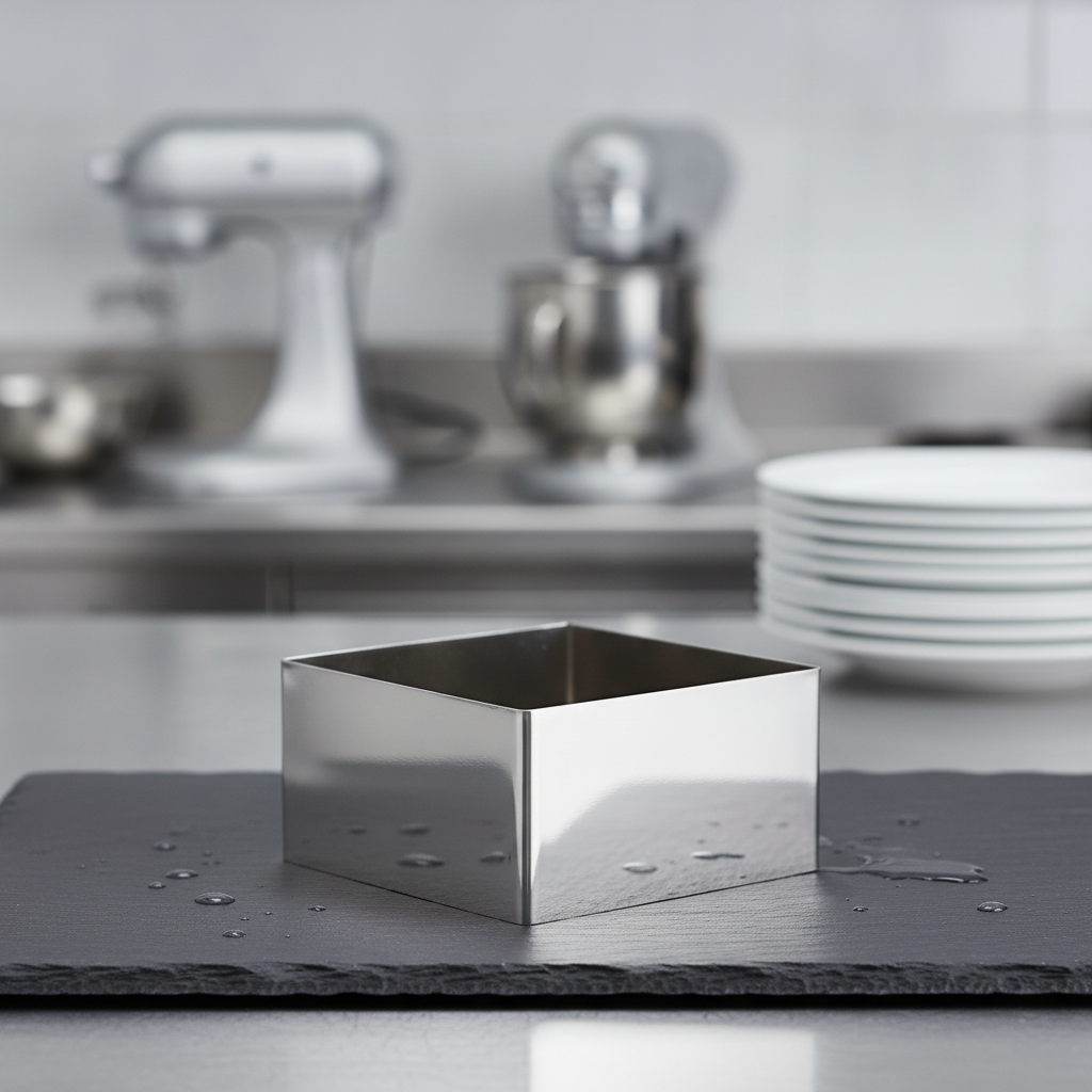 Stainless Steel Square Mousse Ring 35 x 60 x 60mm for Food Presentation