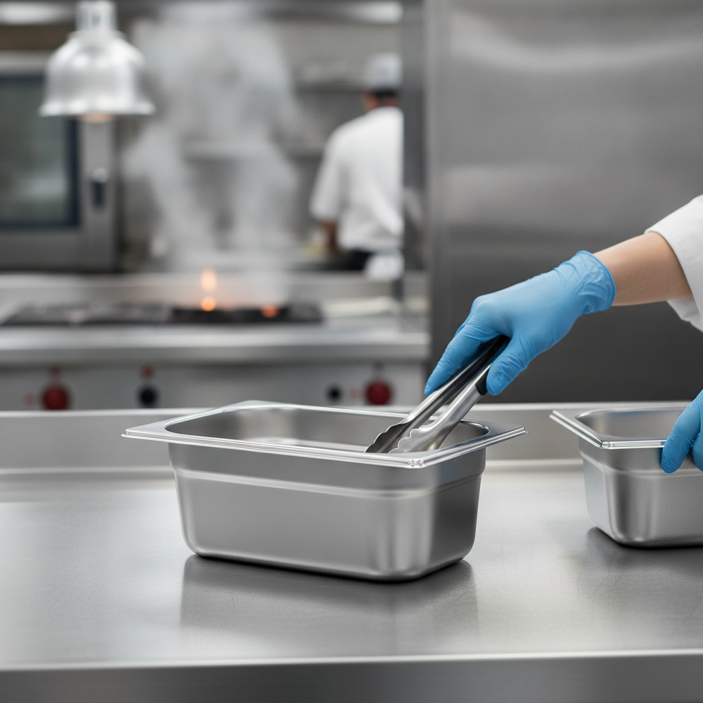 201 Stainless Steel 1/4 Gastronorm Tray 100mm for Commercial Use