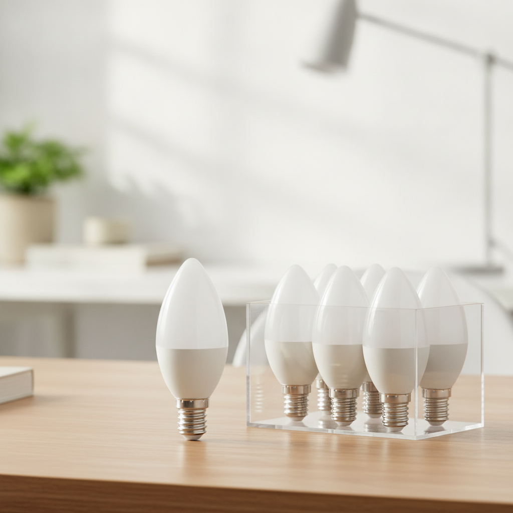 Plastic & Aluminium LED Candle Bulb 6W for Home & Office (Pack of 10)