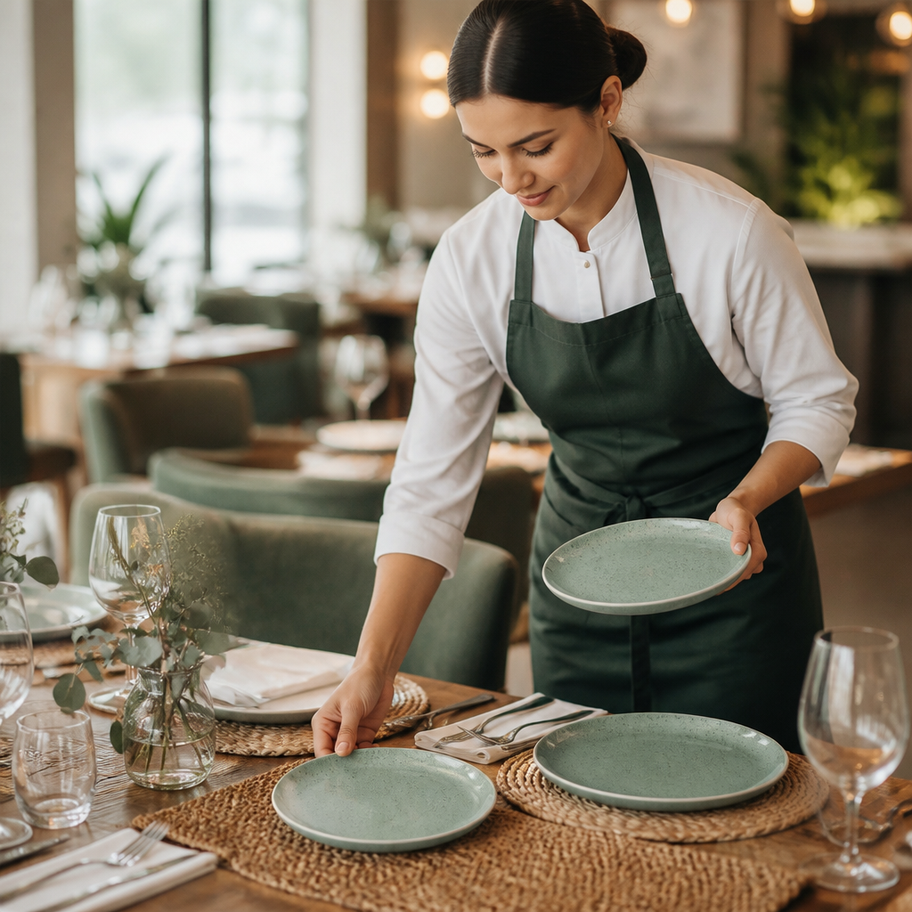 Plates Green Porcelain for Stylish Table Settings (Pack of 6)