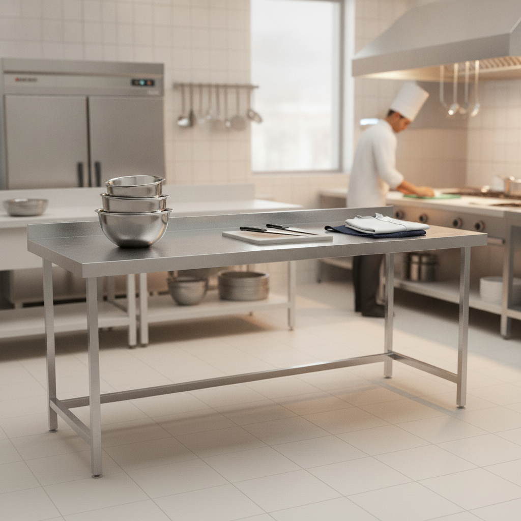 304 Stainless Steel Centre Table 600mm for Back-of-House Use