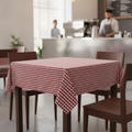 Red and White Gingham Polyester Tablecloth for Cafés (Multiple Sizes)