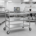 Stainless Steel Three Tier Clearing Trolley for Efficient Transport
