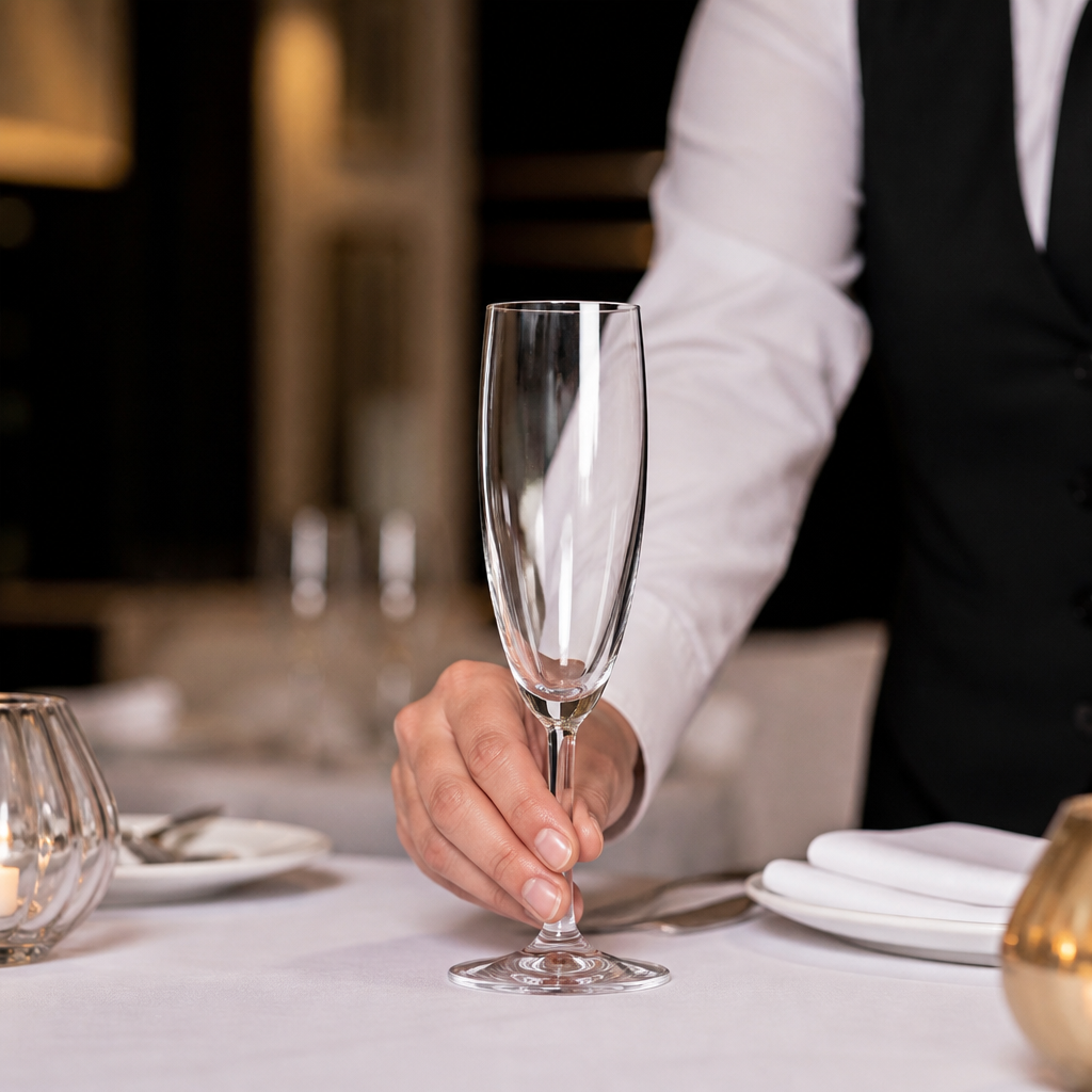 Glass Champagne Flutes 155ml for Stylish Table Settings (Pack of 12)