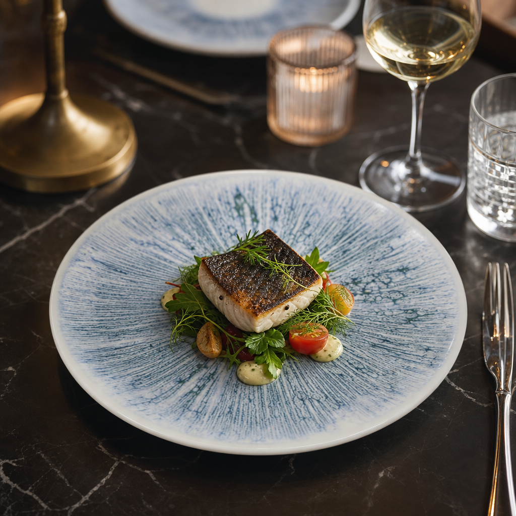 Coupe Plates 217mm Blue Vitrified Ceramic for Everyday Service (Pack of 12)