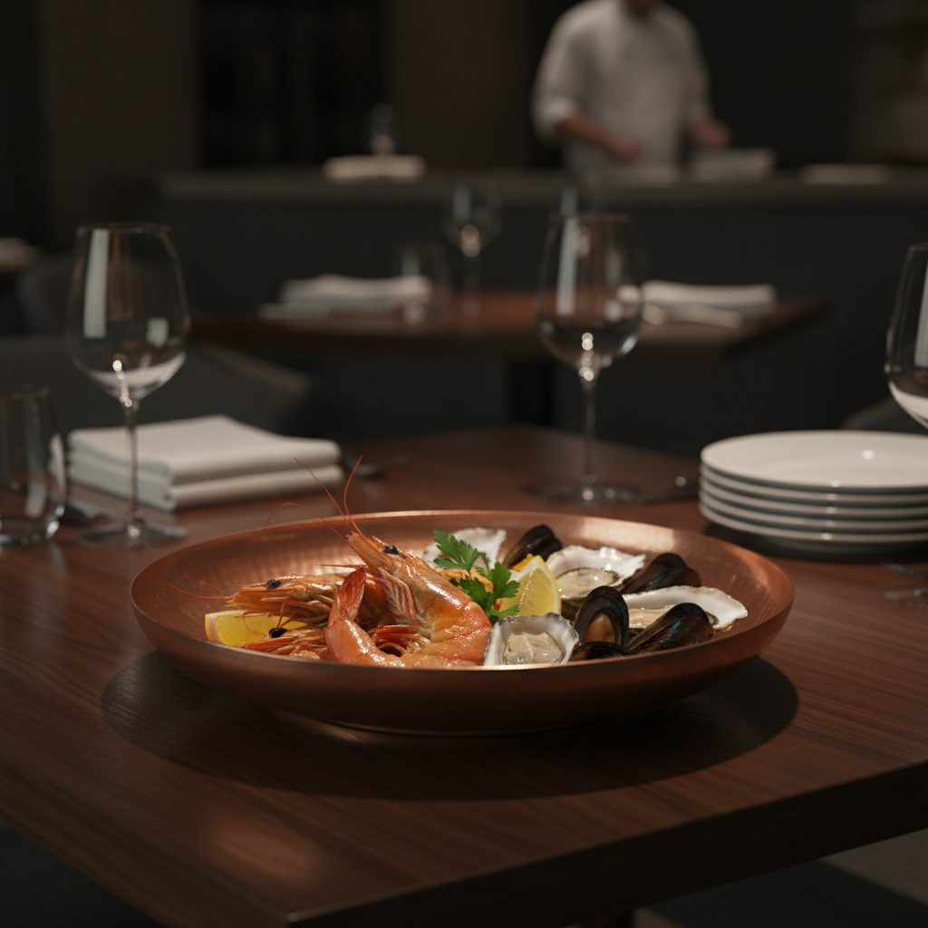Stainless Steel Seafood Serving Bowl 295mm for Elegant Dining