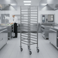 Stainless Steel Gastronorm Racking Trolley 15 Level for Commercial Use
