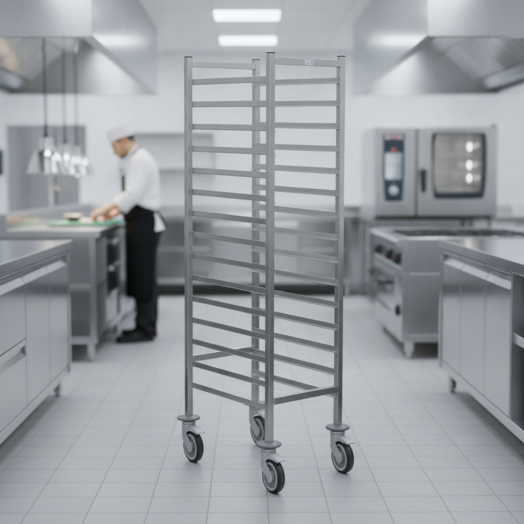 Stainless Steel Gastronorm Racking Trolley 15 Level for Commercial Use