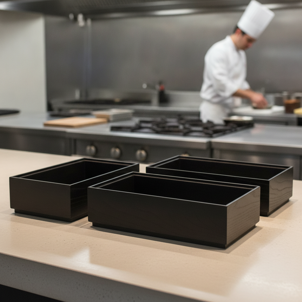 Black Oak Wooden Box GN 1/3 for Catering Presentations