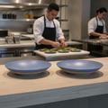 Melamine Blue Shallow Serving Bowls 360mm for Creative Buffets (Pack of 2)