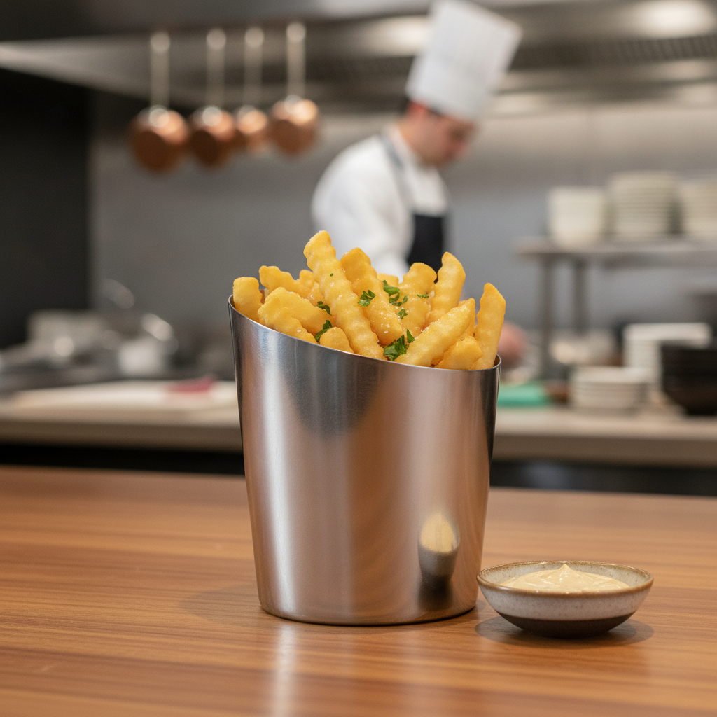 Stainless Steel Chip Cup 480ml for Serving Sides