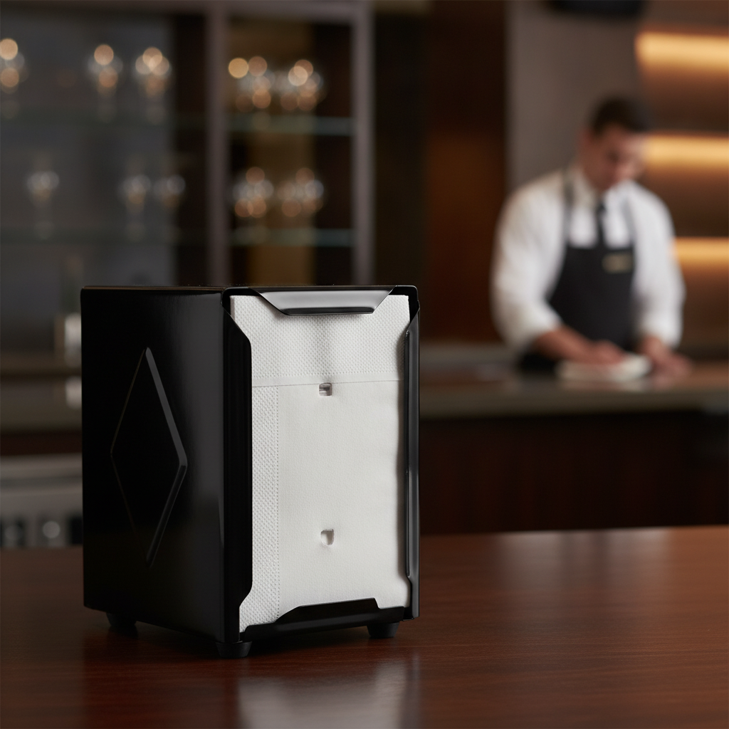 Stainless Steel Napkin Dispenser 90x107mm for Bars & Restaurants