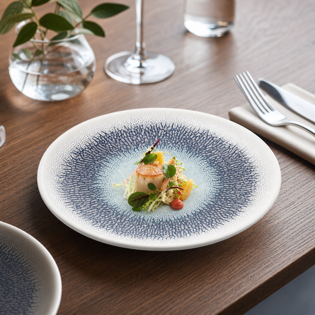 Coupe Plates 165mm Blue Vitrified Ceramic for Hospitality Use (Pack of 12)