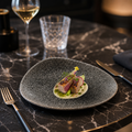 Triangular Plates Black Porcelain 200x150mm for Stylish Dining (Pack of 12)