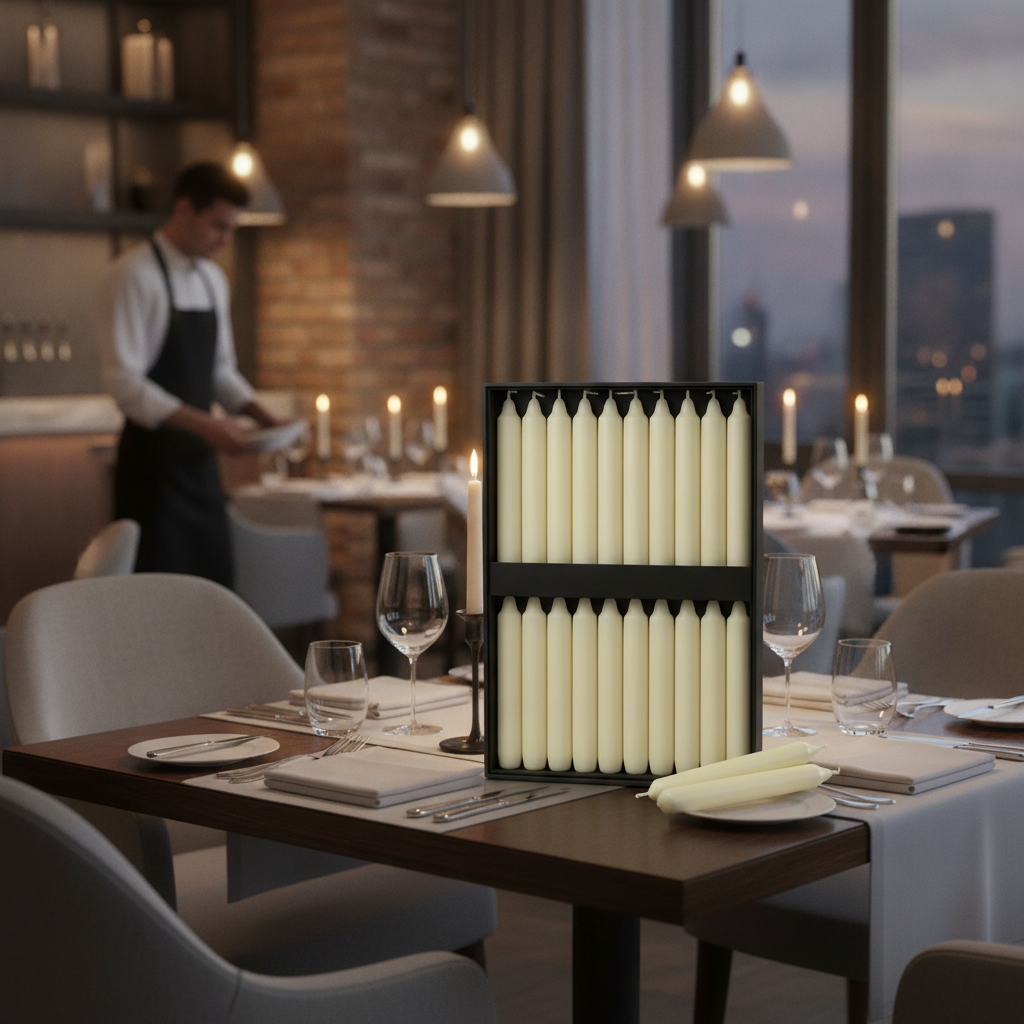 Wax Bistro Candles 7 inches 177mm for Table Settings (Pack of 45)