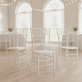 Polypropylene Chiavari Chairs White 918mm for Weddings & Events (Pack of 4)
