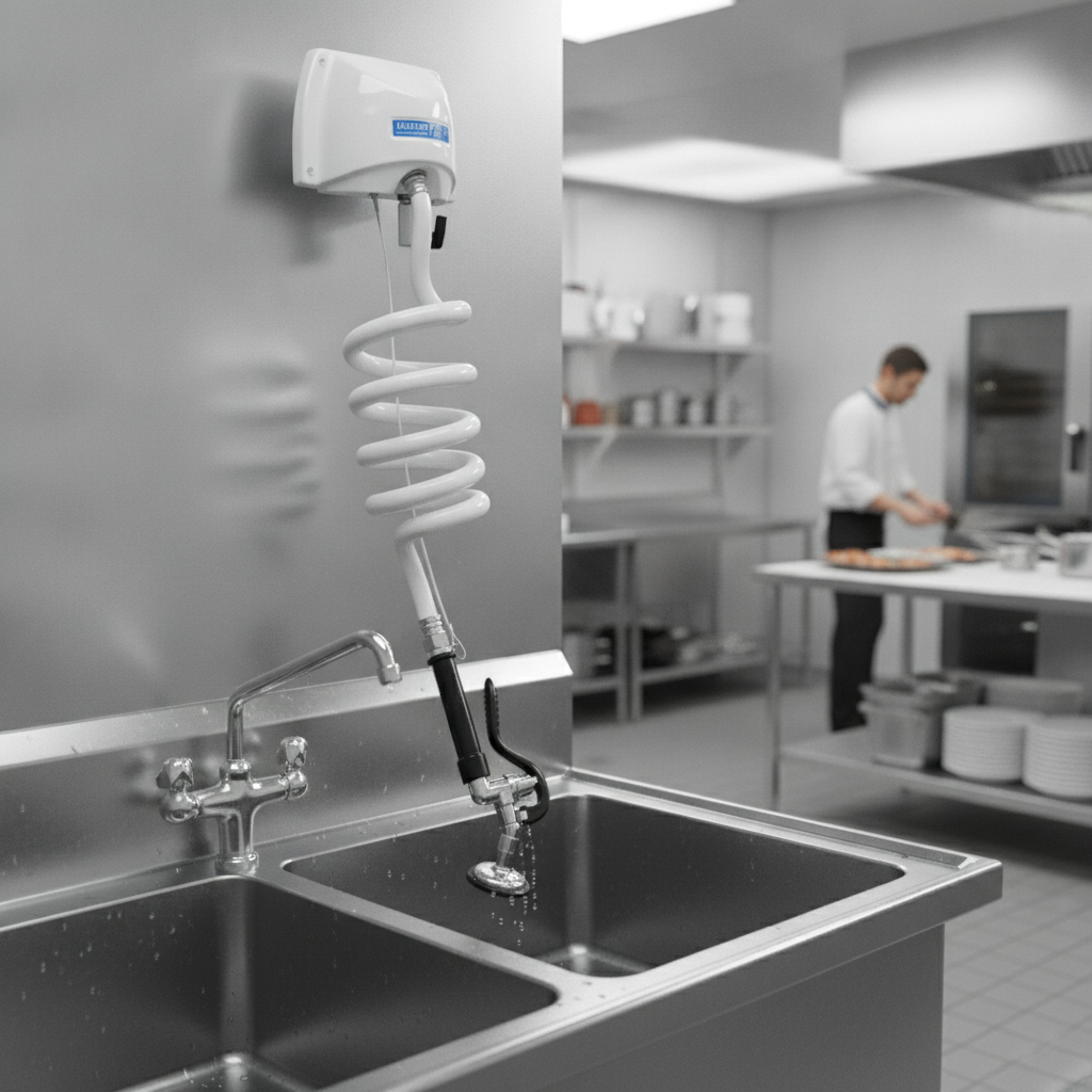 Heavy Duty Pre-Rinse Spray with Flexible 800mm Hose for Commercial Kitchens