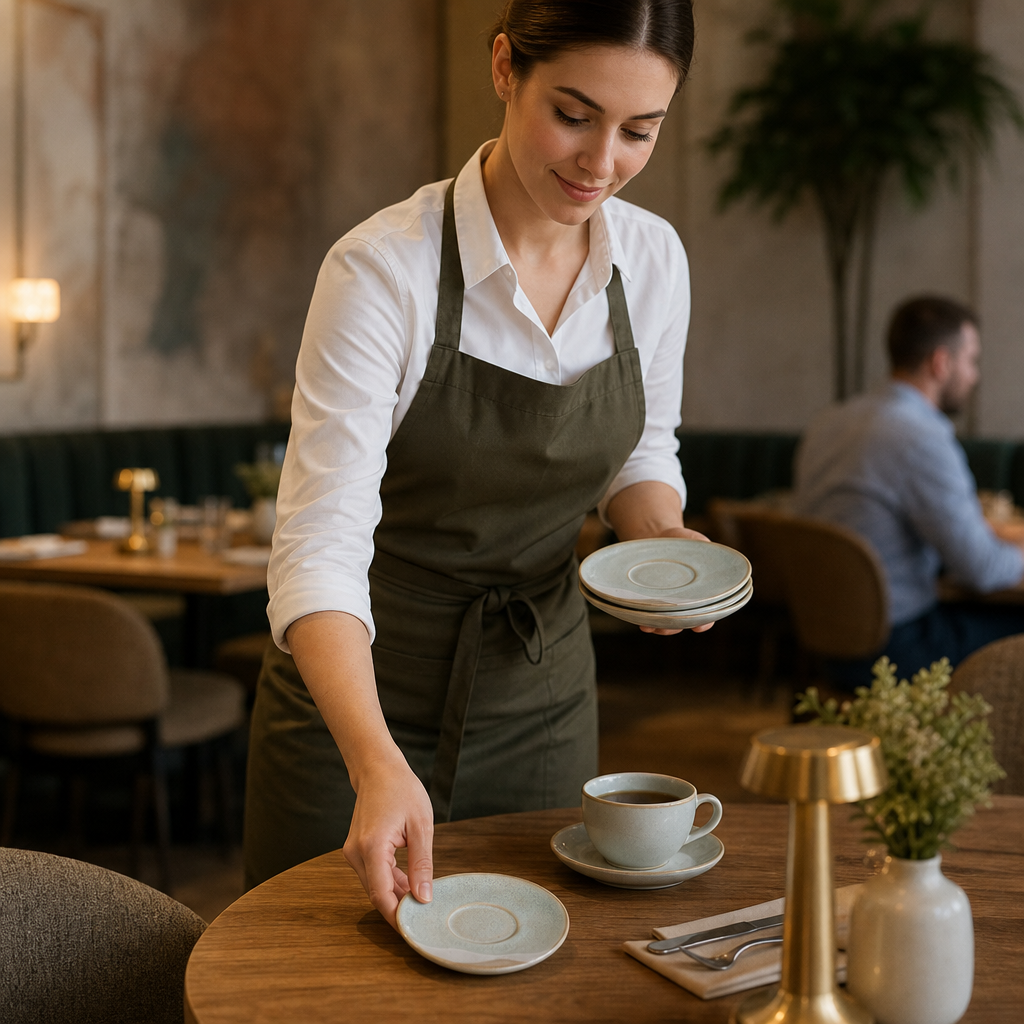 Vitrified Stoneware Natural Saucers 140mm for Serving (Pack of 36)