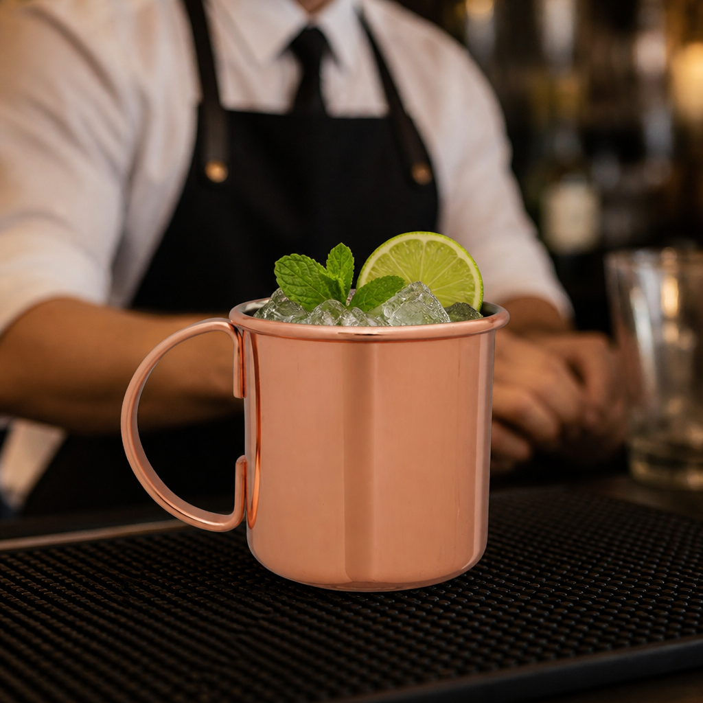 Stainless Steel Copper Plated Moscow Mule Mug 340ml for Cocktails