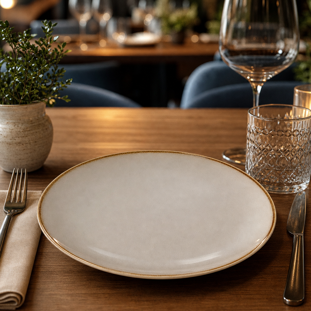 Fire Coupe Plates Smoke Grey Porcelain for Professional Use (Pack of 24)