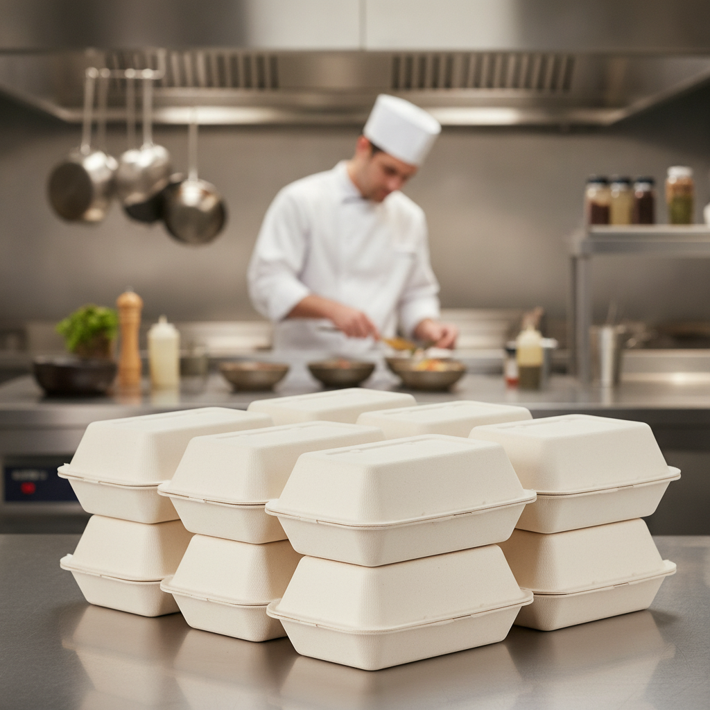 Bagasse Food Containers 9x6" for Takeaway Services (Pack of 200)