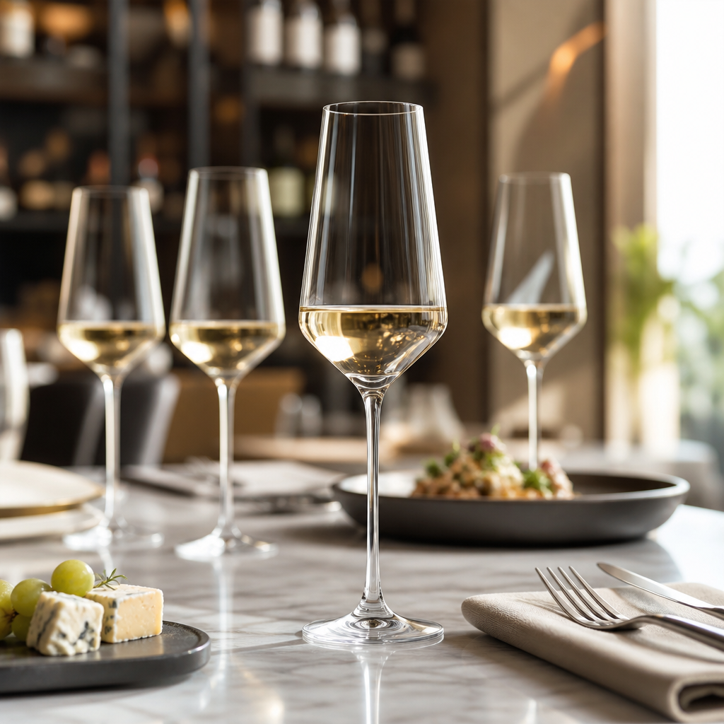 Clear Glass Champagne Flutes 230ml for Wine Tasting (Pack of 24)