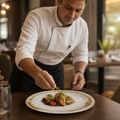 Organic Flat Plates 318mm Vitrified Ceramic for Casual Dining (Pack of 6)