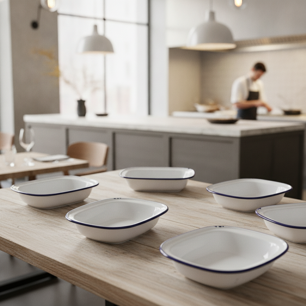 Stoneware Blue Pie Dish 240mm for Sharing (Pack of 6)
