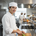 Cotton and Recycled Polyester White Cool Vent Beanie for Culinary Use