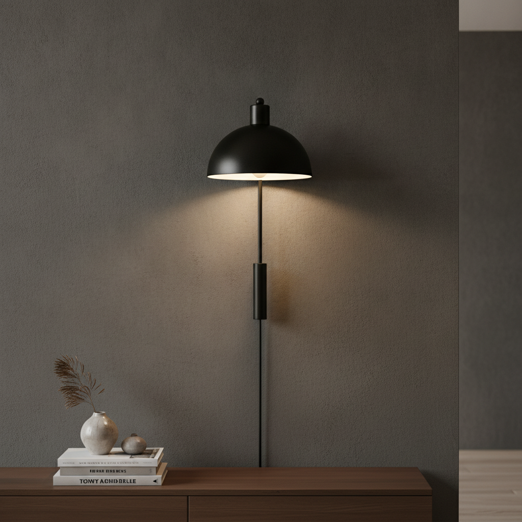 Metal Black Indoor Wall Light 430mm for Modern Spaces