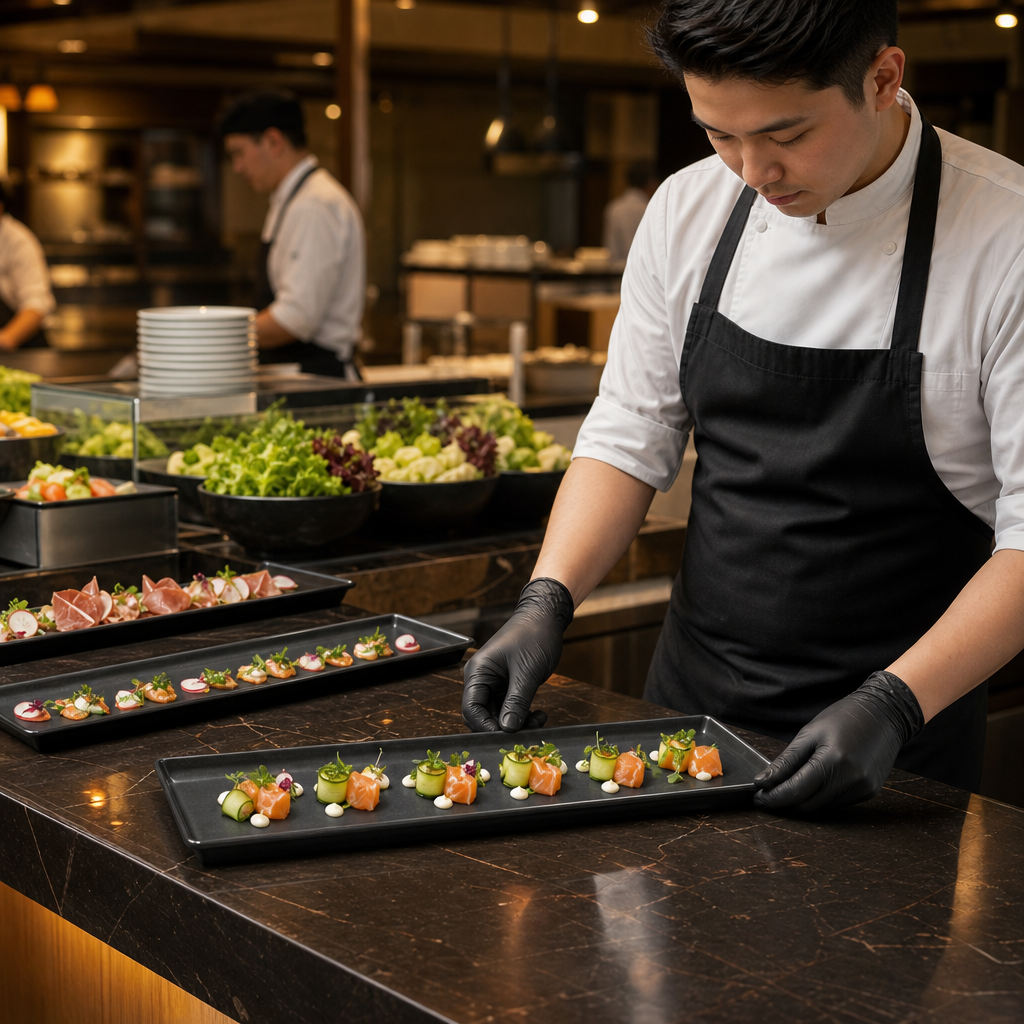 Rectangular Trays 150x560mm Melamine for Buffet Presentations (Pack of 4)
