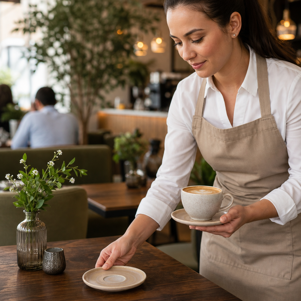 Saucers 152mm Sandstone China for Restaurants & Cafés (Pack of 12)