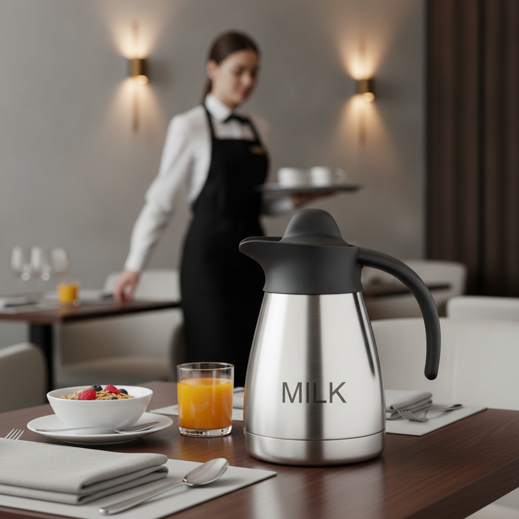 Stainless Steel Vacuum Milk Jug 500ml for Breakfast Service