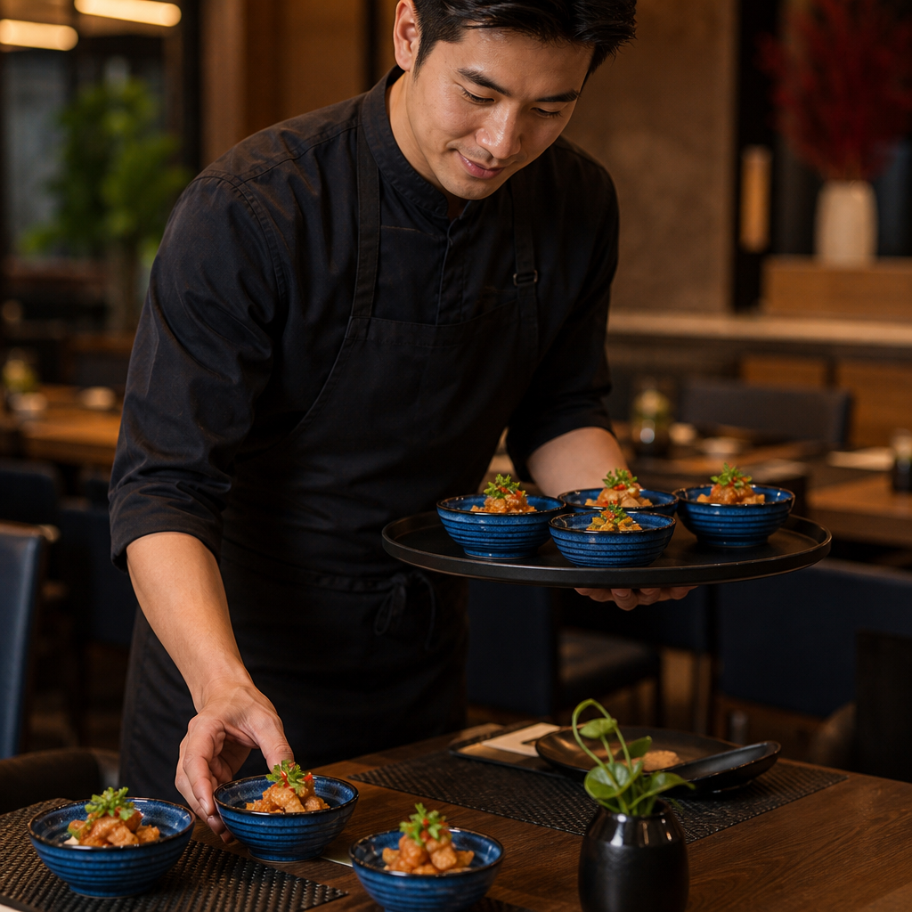 Ripple Snack Bowls 120mm Blue Porcelain for Event Dining (Pack of 12)