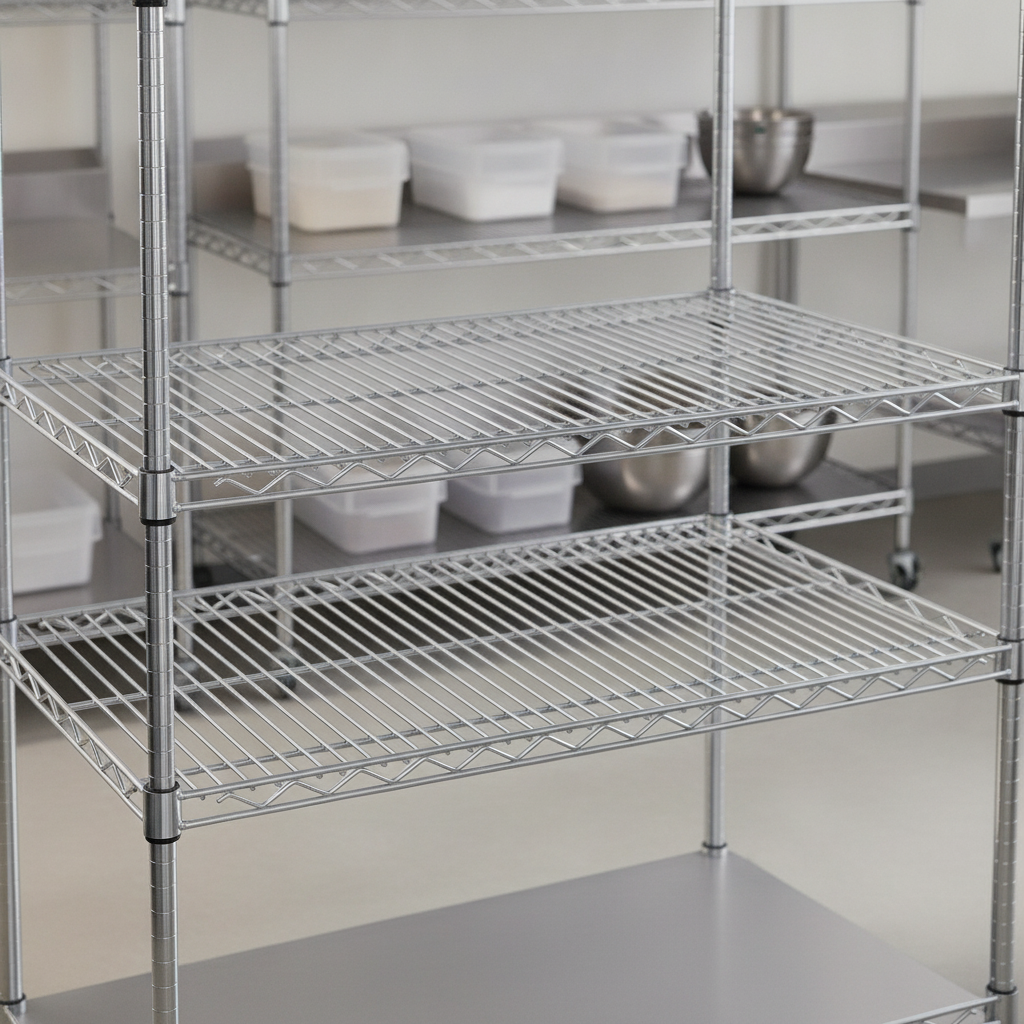 Zinc Coated Steel Chrome Wire Shelves 1220x457mm for Kitchen Storage (Pack of 2)