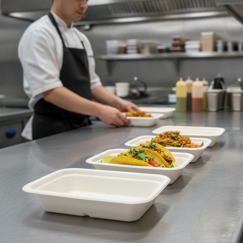 Bagasse Moulded Fibre Trays 360ml for Street Food (Pack of 600)