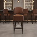 Faux Leather Bar Chair in Dark Walnut 1175mm for Commercial Spaces