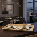 Wood Rectangular Butler Tray 584mm for Serving Guests