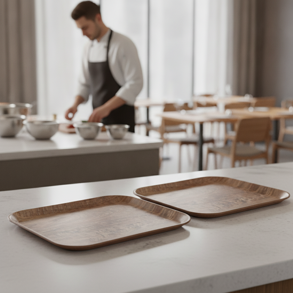 Polyester Non-Slip Rectangular Tray 360x460mm for Commercial Use