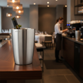 Stainless Steel Insulated Curved Bottle Cooler 195mm for Modern Dining
