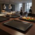 Black Melamine Gastronorm Tray GN 1/4 - GN 1/1 for Buffet Presentations