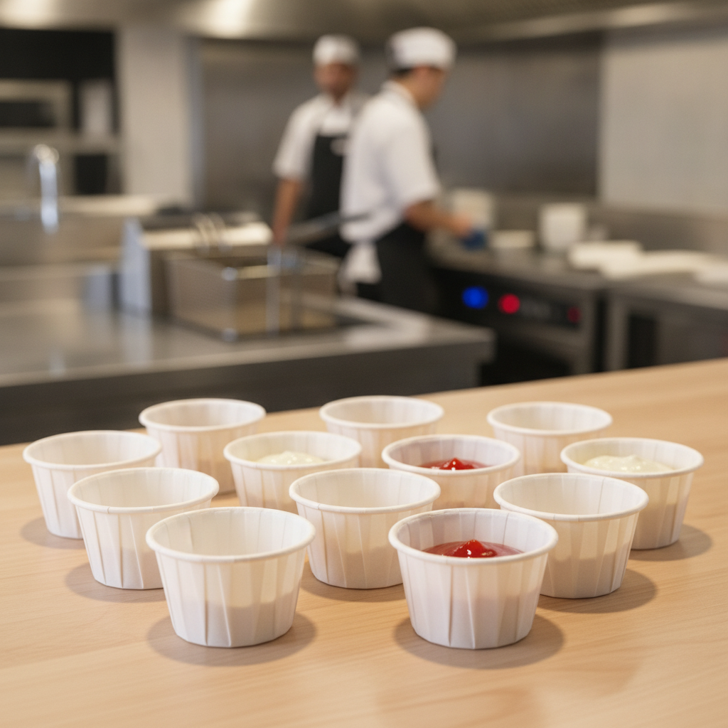 White Paper Sauce Pots 2oz for Fast Food & Events (Pack of 250)