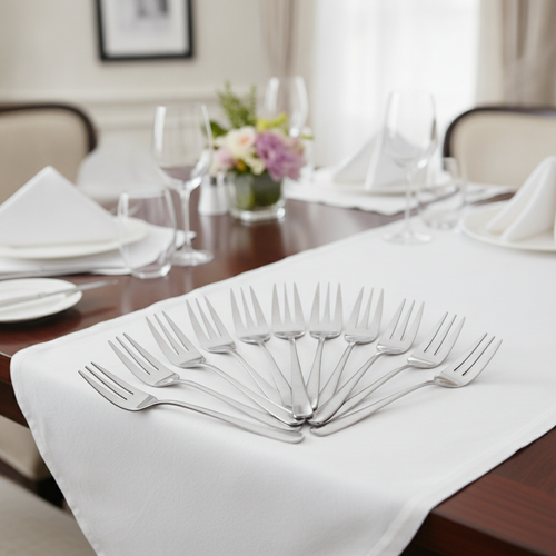 18/0 Stainless Steel Cake Forks for Elegant Dining (Pack of 12)