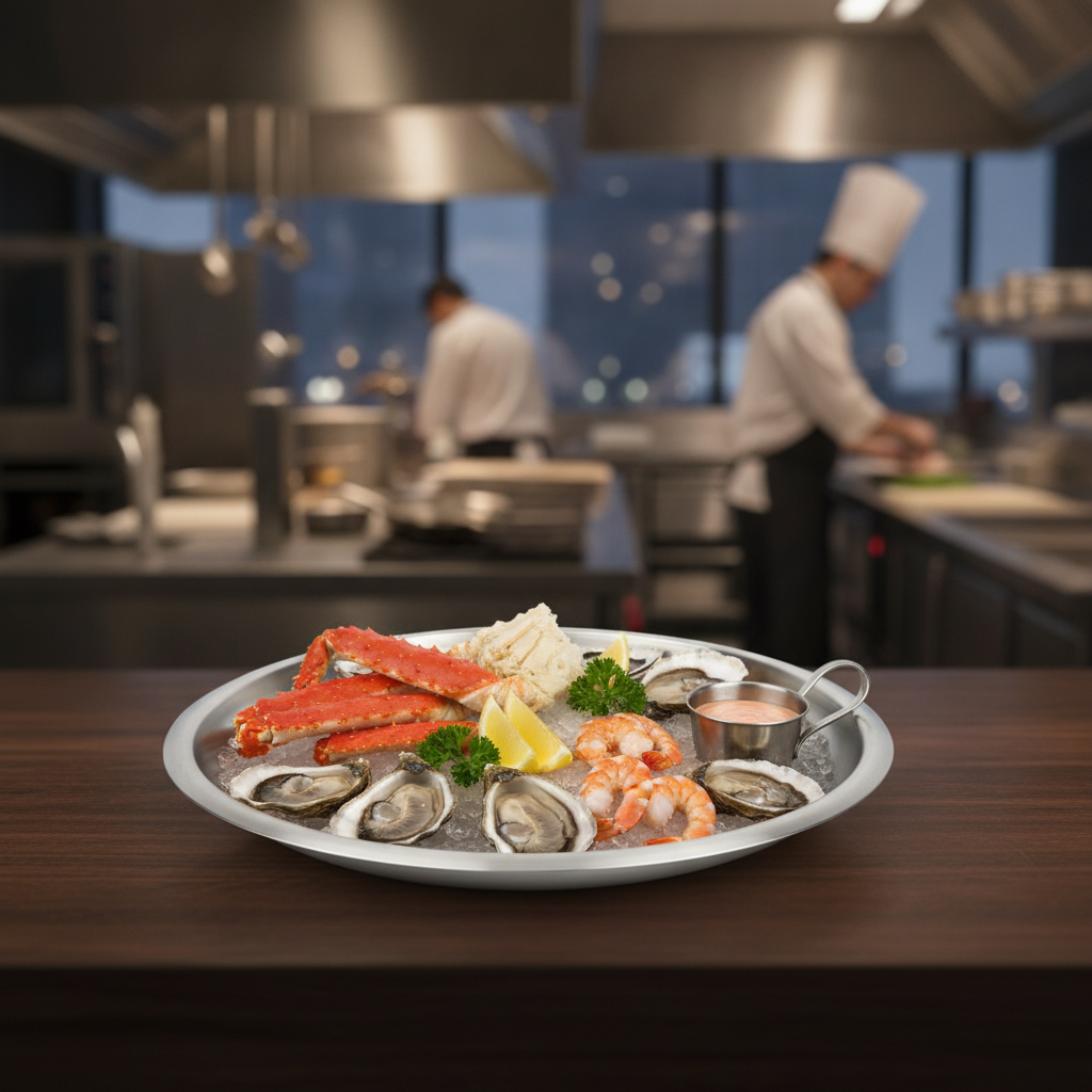 Stainless Steel Seafood Platter Tray 880g for Elegant Presentations