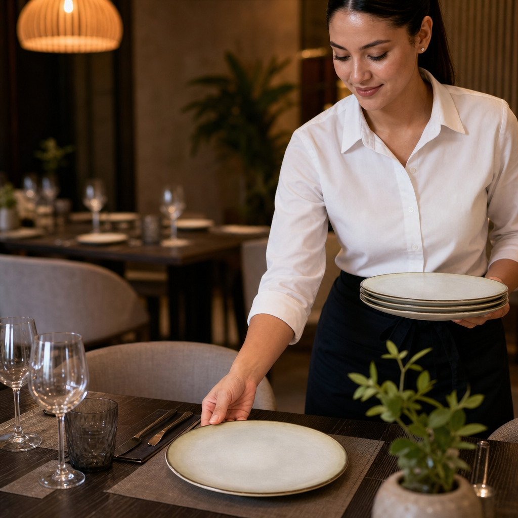 Dinner Plates Glazed 205mm Stoneware for Elegant Dining (Pack of 6)