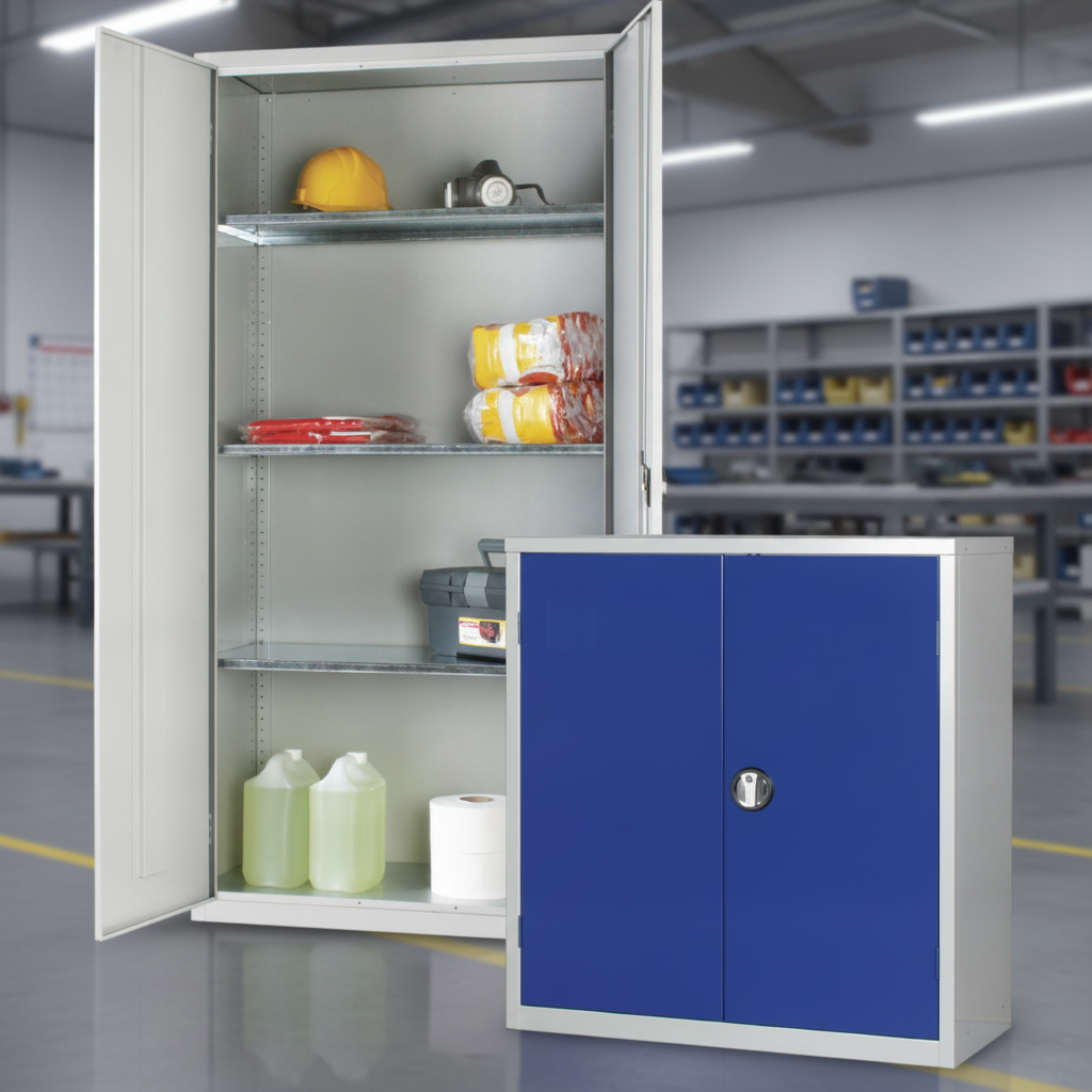 Mild Steel Lockable Cupboard with 3 Shelves for Storage