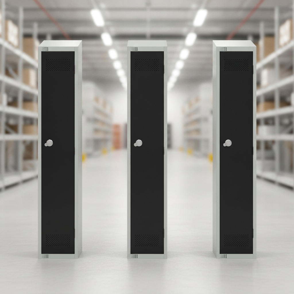 Powder Coated Steel Single Door Lockers 300mm Deep for Secure Storage