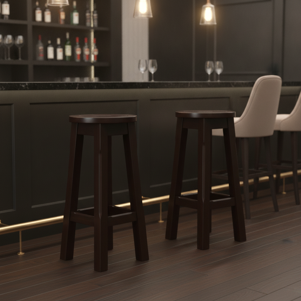 Rubber Wood High Stool 760mm for Bars & Pubs (Pack of 2)