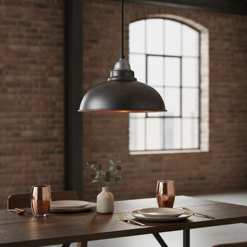 Copper Pendant Light 305mm for Vintage Interiors